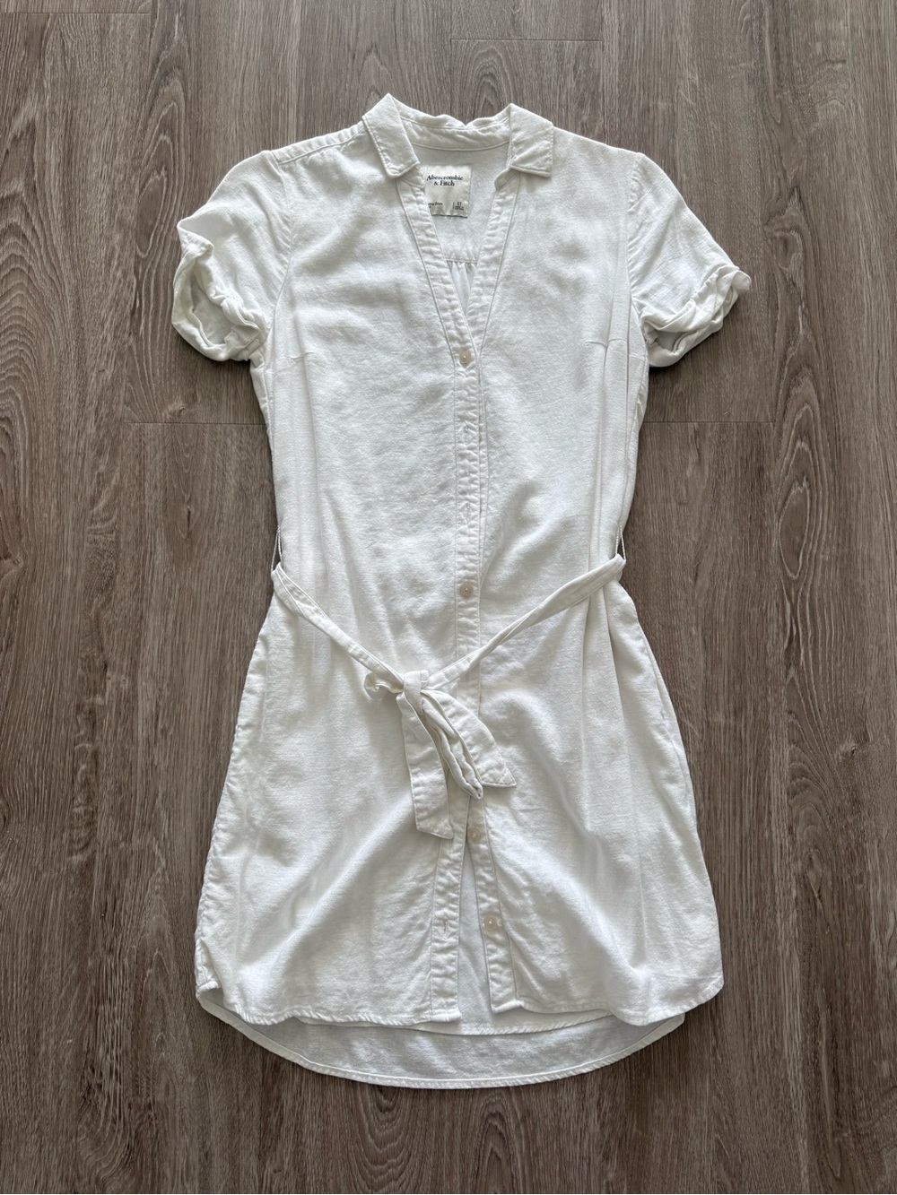 Abercrombie & Fitch Linen Blend Button Down Mini Dress